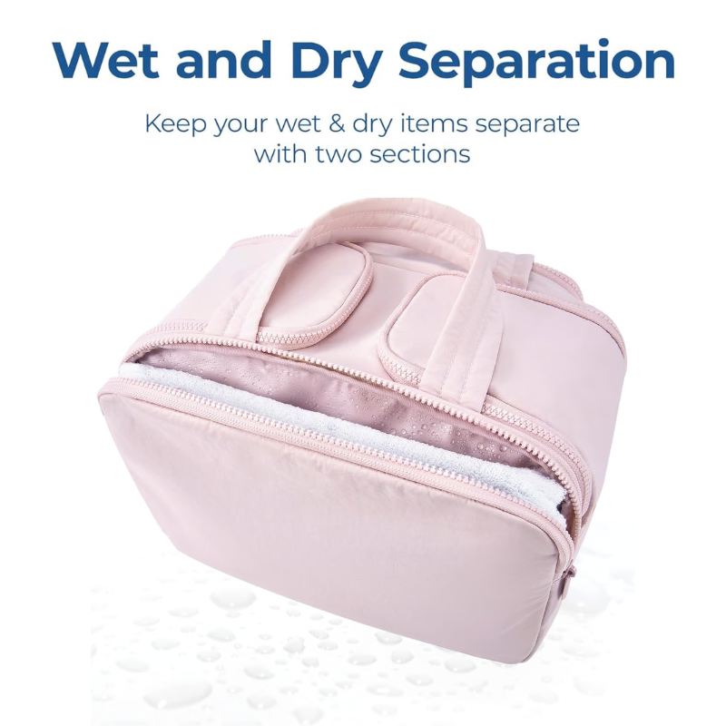 Compact Hanging Toiletry Organizer for Women with Waterproof Lining