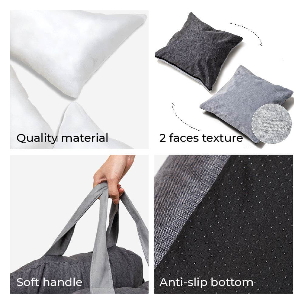 Adjustable Dog Car Seat Bed with Safety Straps for Comfortable Travel