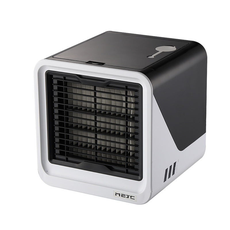 USB-Powered Mini Air Cooler Fan with 120° Airflow and 3 Speeds, Night Light
