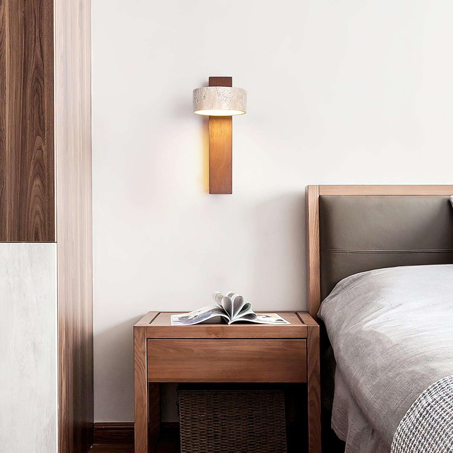 Chic Wall Sconce in Travertine Finish