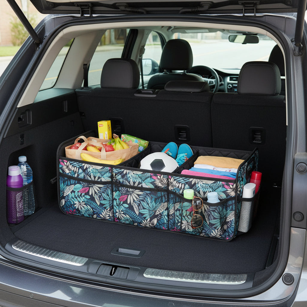 Versatile Collapsible Trunk Organizer with Waterproof Material and 50L Capacity