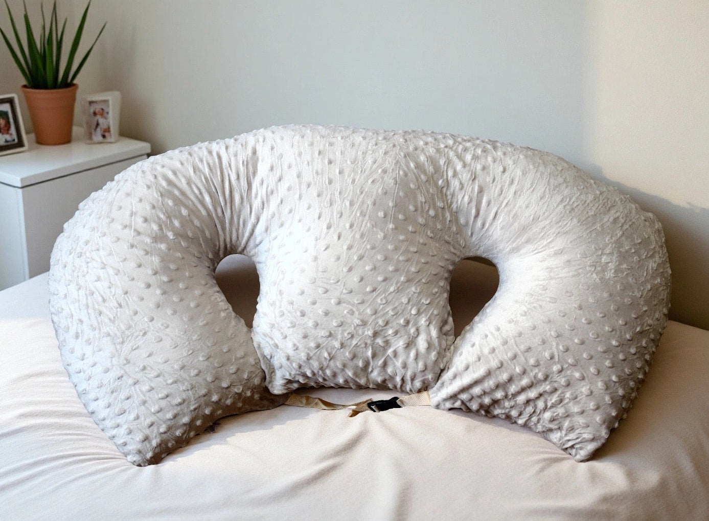 Ergonomic Twin Nursing Pillow for Tandem Feeding with Washable Cover
