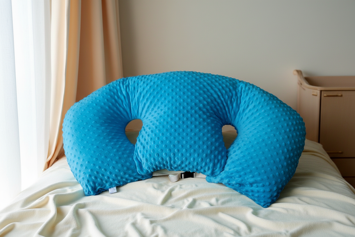 Ergonomic Twin Nursing Pillow for Tandem Feeding with Washable Cover