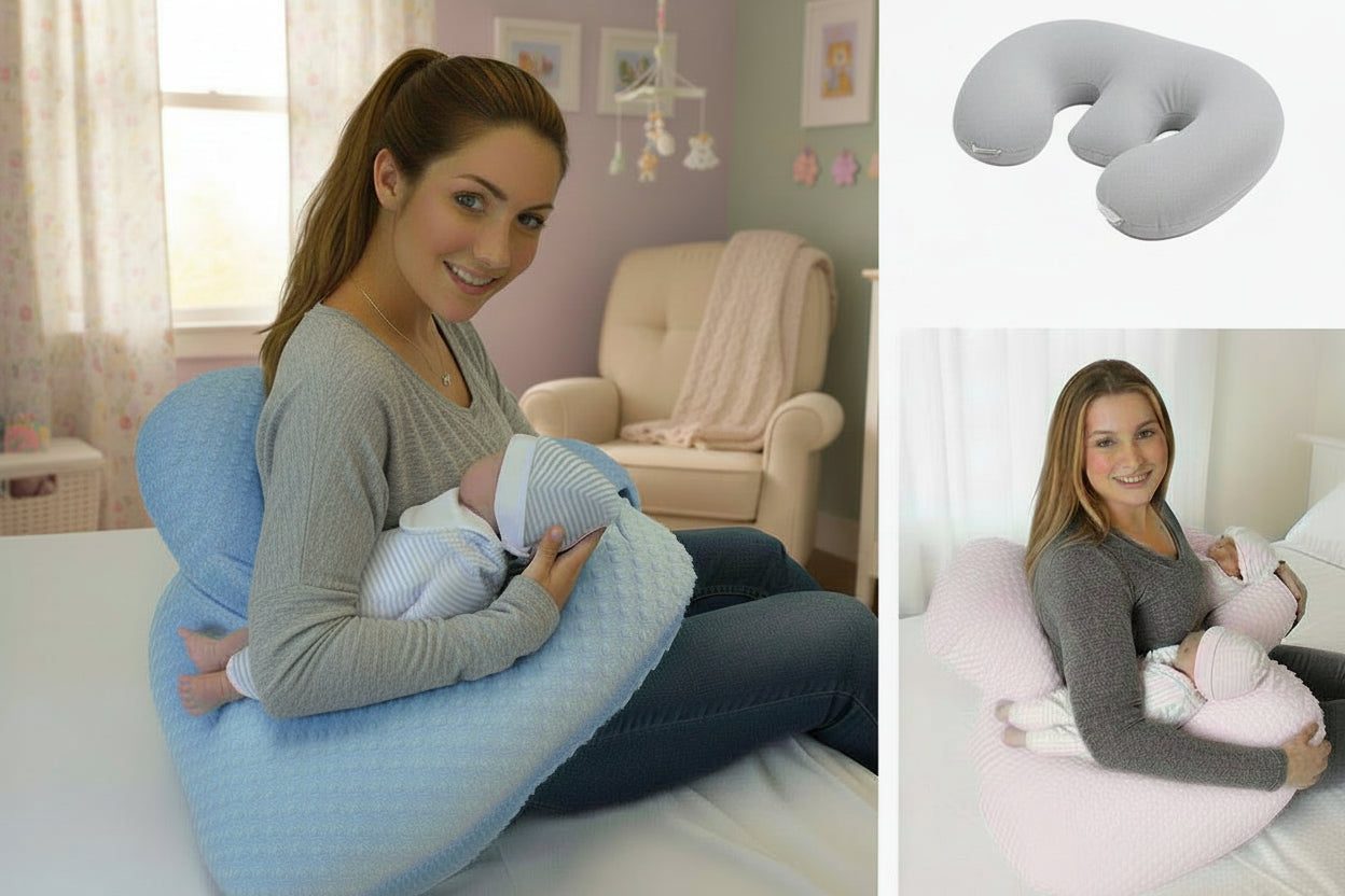 Ergonomic Twin Nursing Pillow for Tandem Feeding with Washable Cover