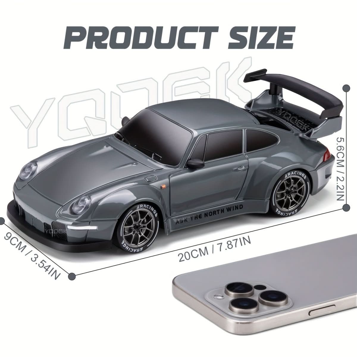 Flash Racer 4WD Remote-Controlled Car with LED Wheels - 1:24 Scale