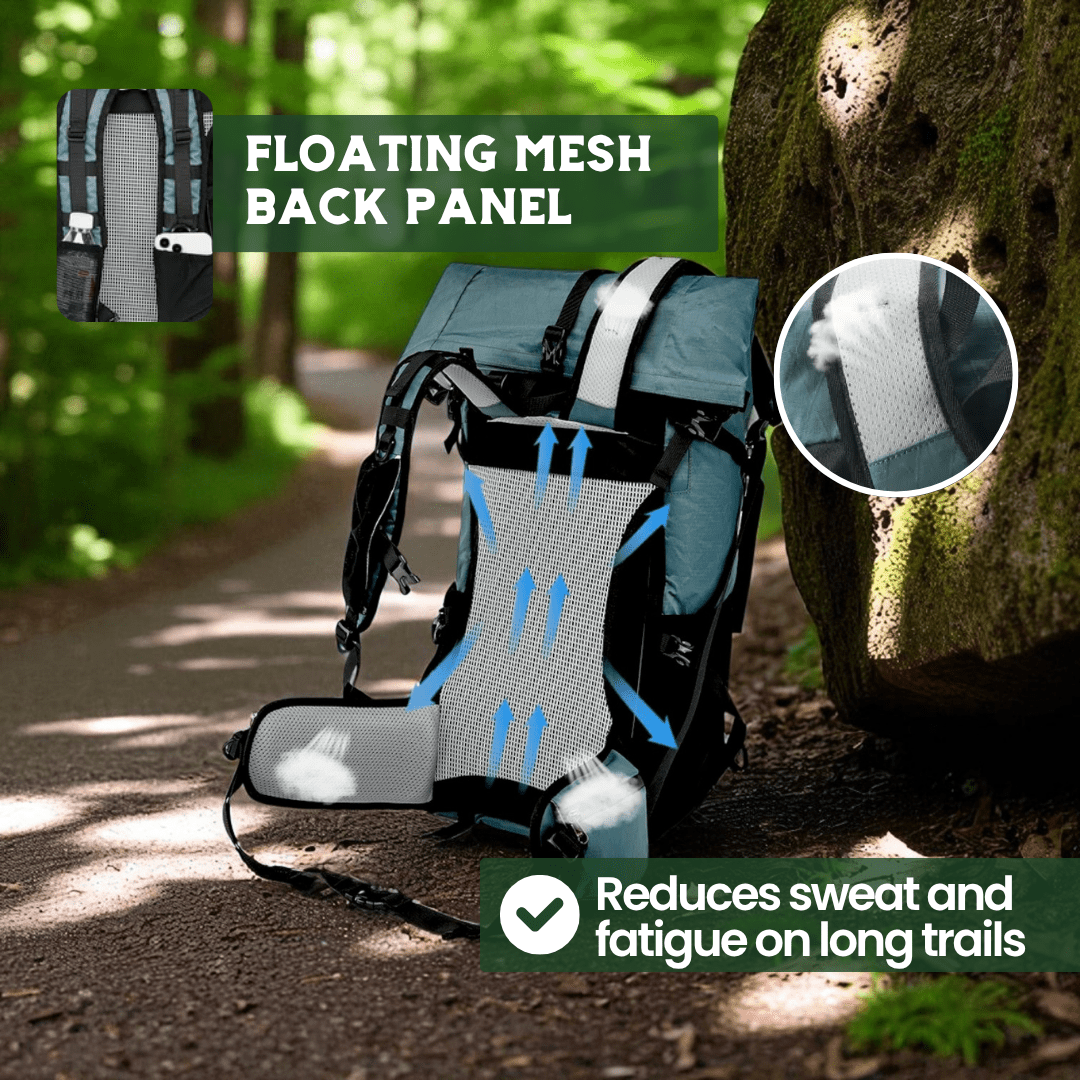 TrailBlazer 50L Lightweight Expandable Backpack with Rolltop