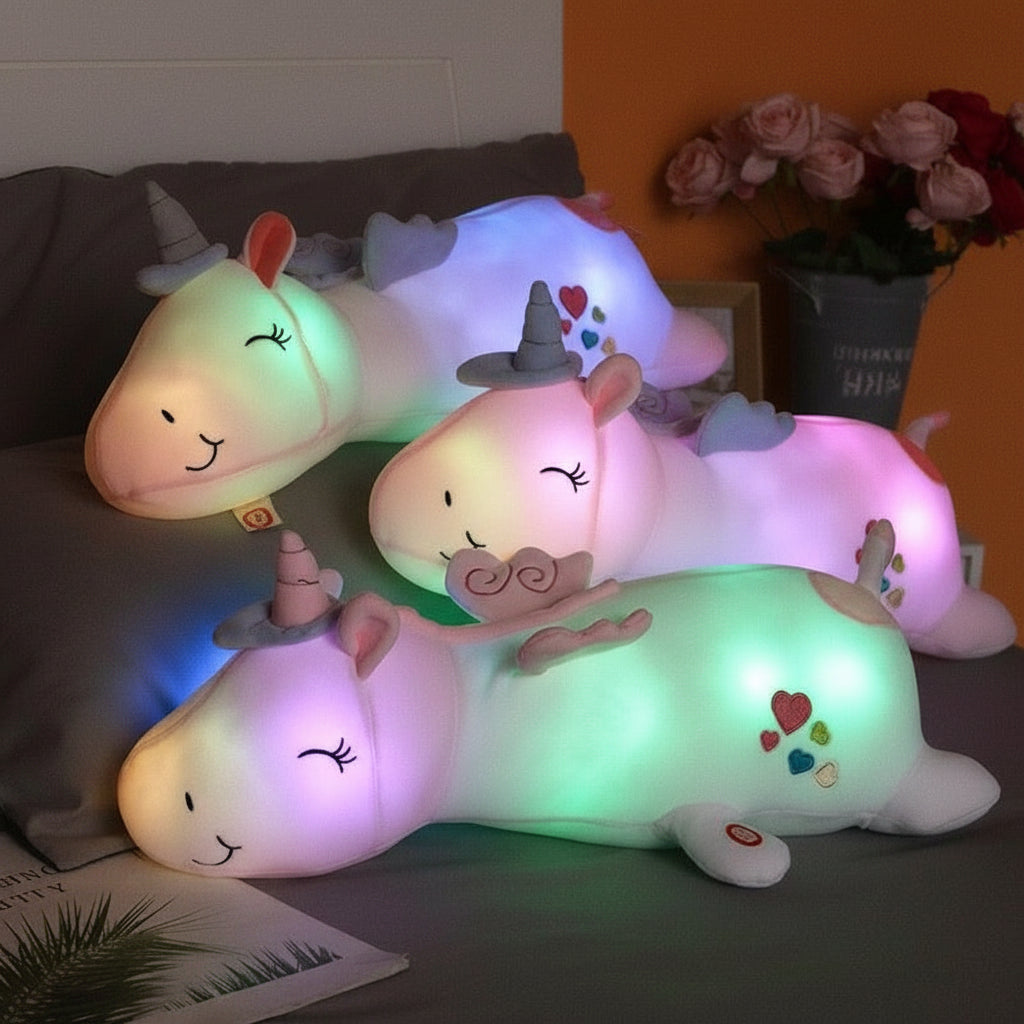 Magical Unicorn Cuddle Buddy with Gentle LED Night Light