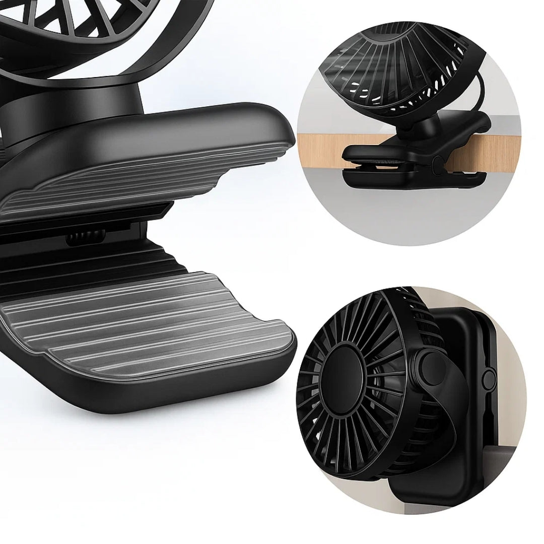 Compact USB Fan – Silent Air Circulator for Home & Office with Extended Battery