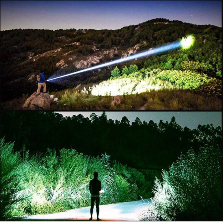 Rechargeable LED Flashlight with Zoom – 9000 Lumens, Sturdy for Outdoors