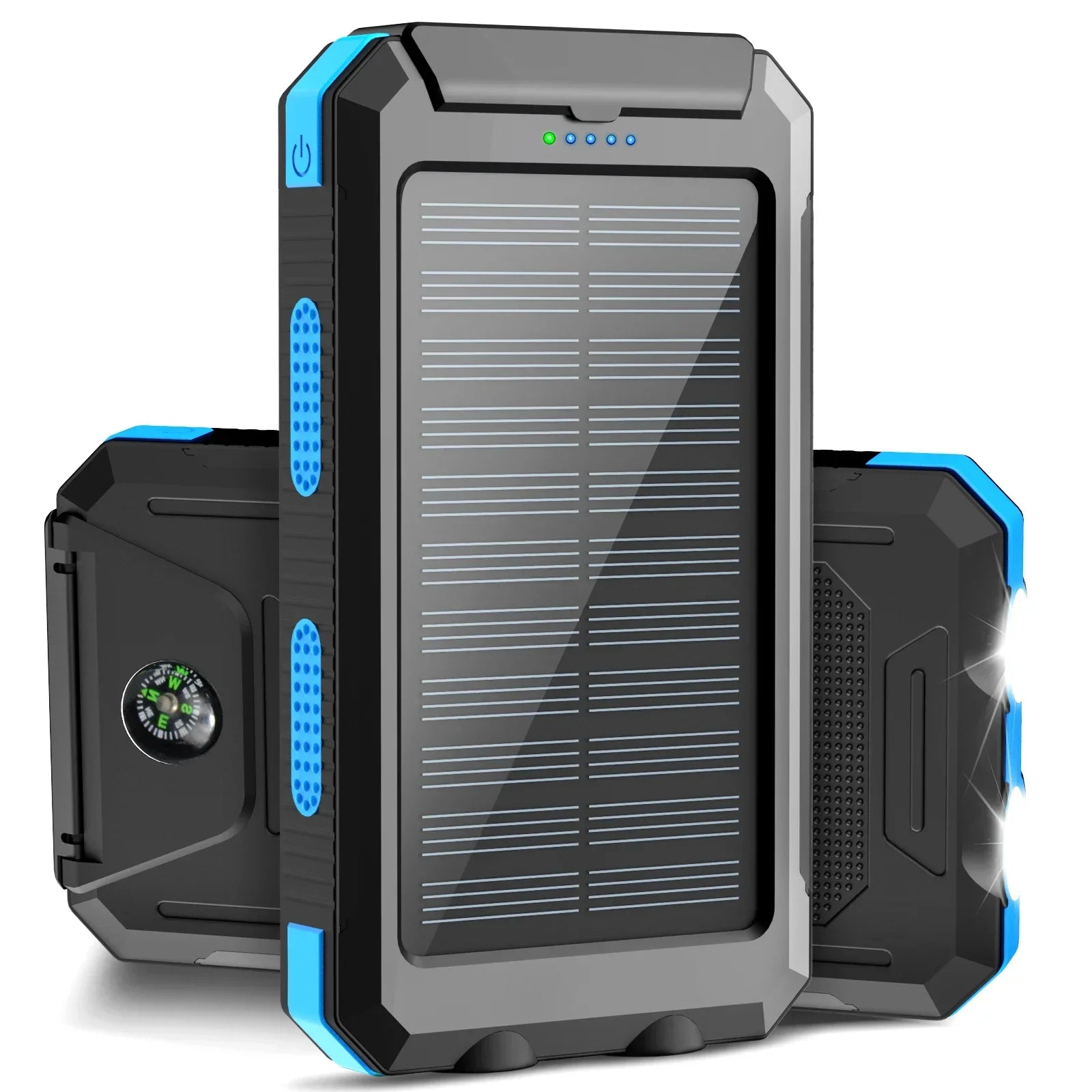 Portable Solar Charger with Dual USB - IP67 Waterproof, 15W Output