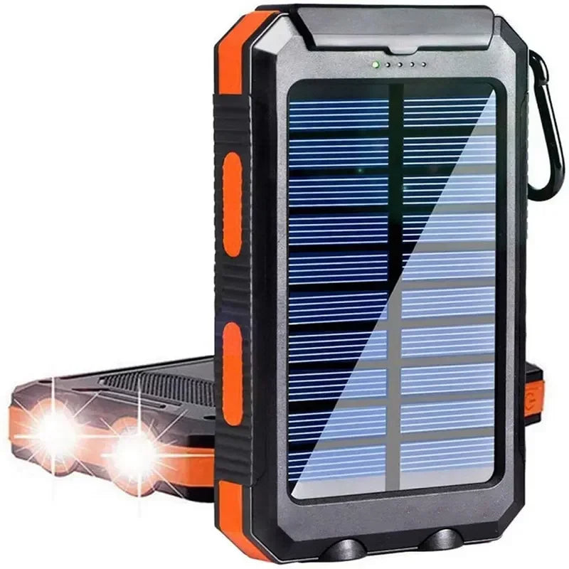 Portable Solar Charger with Dual USB - IP67 Waterproof, 15W Output