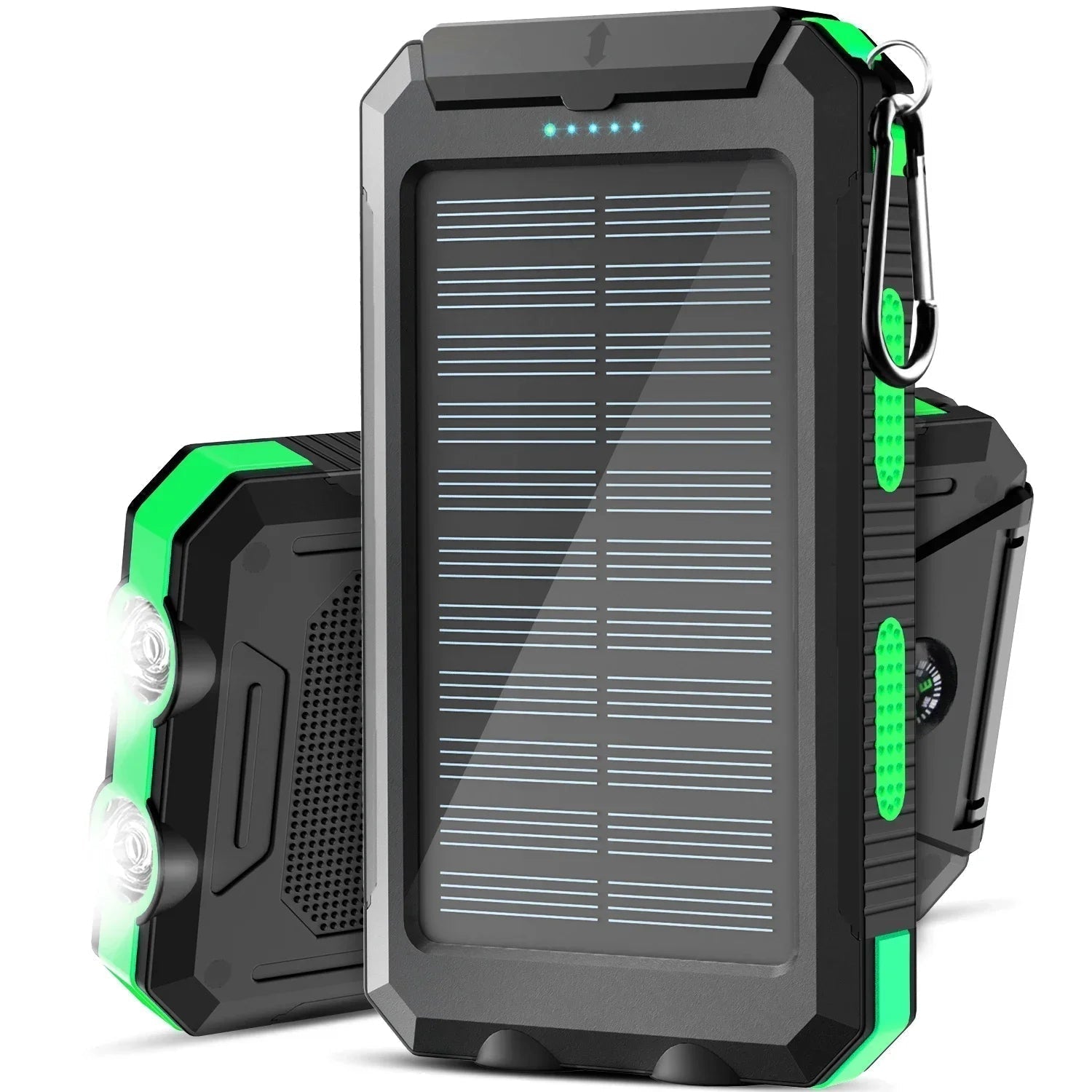 Portable Solar Charger with Dual USB - IP67 Waterproof, 15W Output