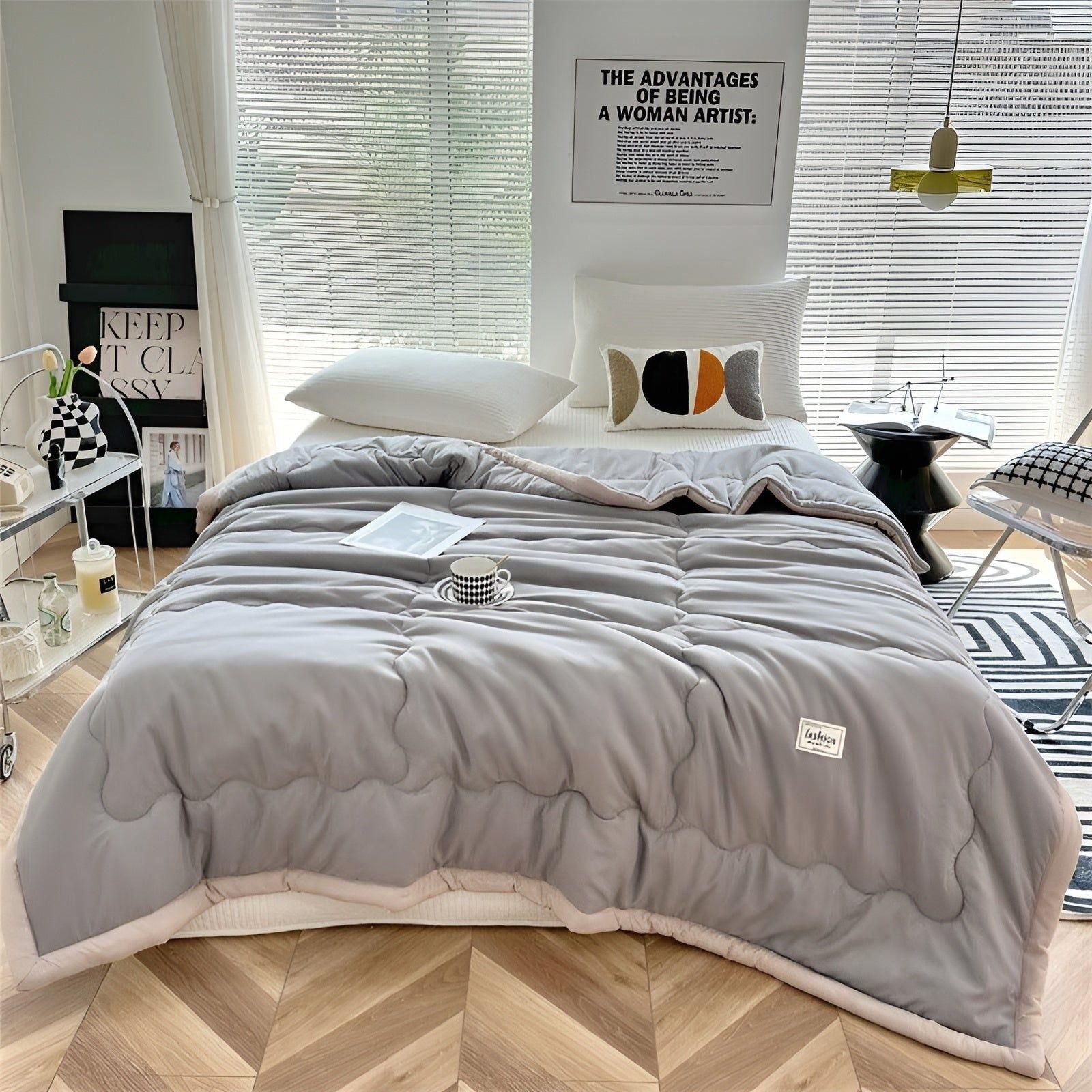 Cooling Fiber Summer Comforter - Lightweight Duvet for Breathable Sleep