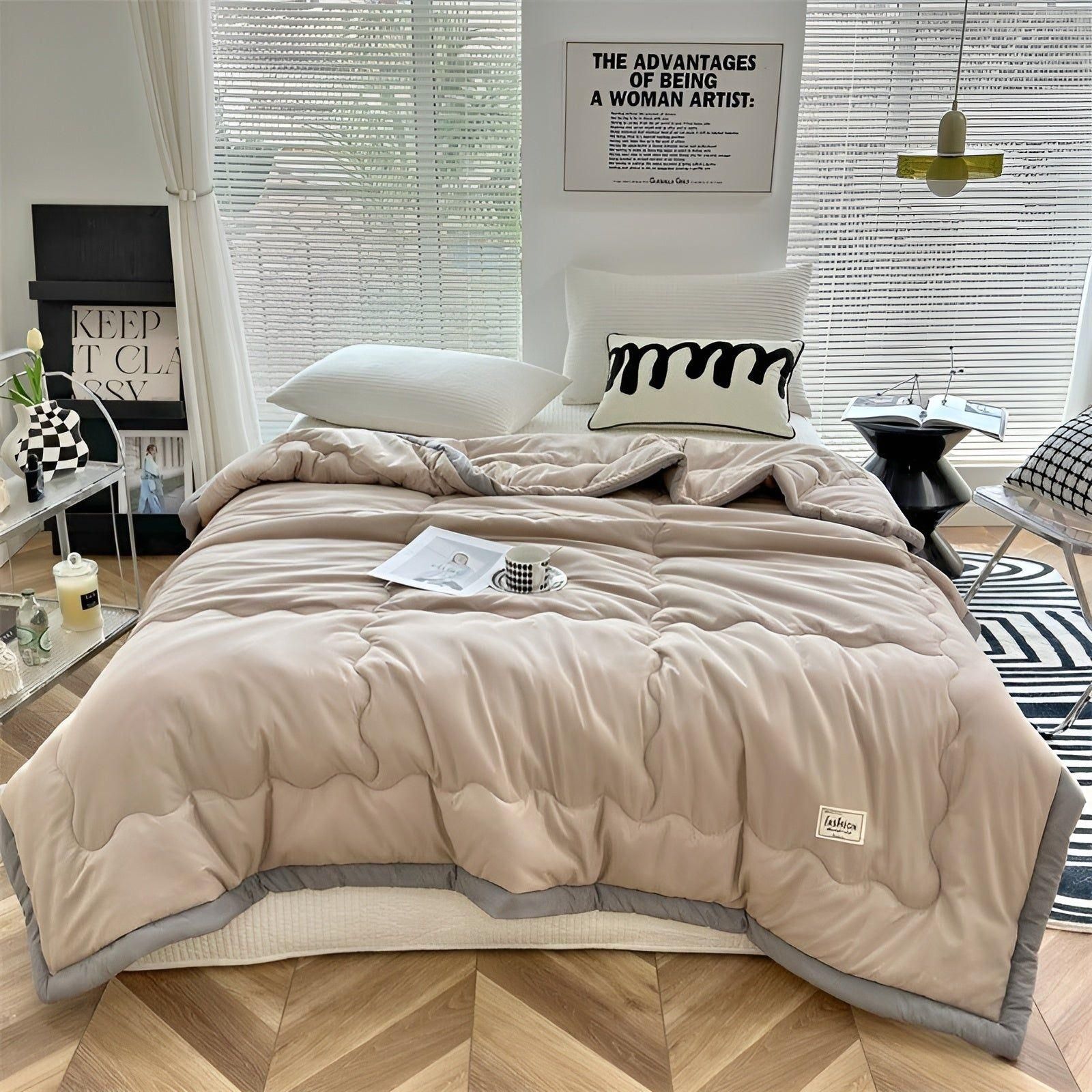 Cooling Fiber Summer Comforter - Lightweight Duvet for Breathable Sleep