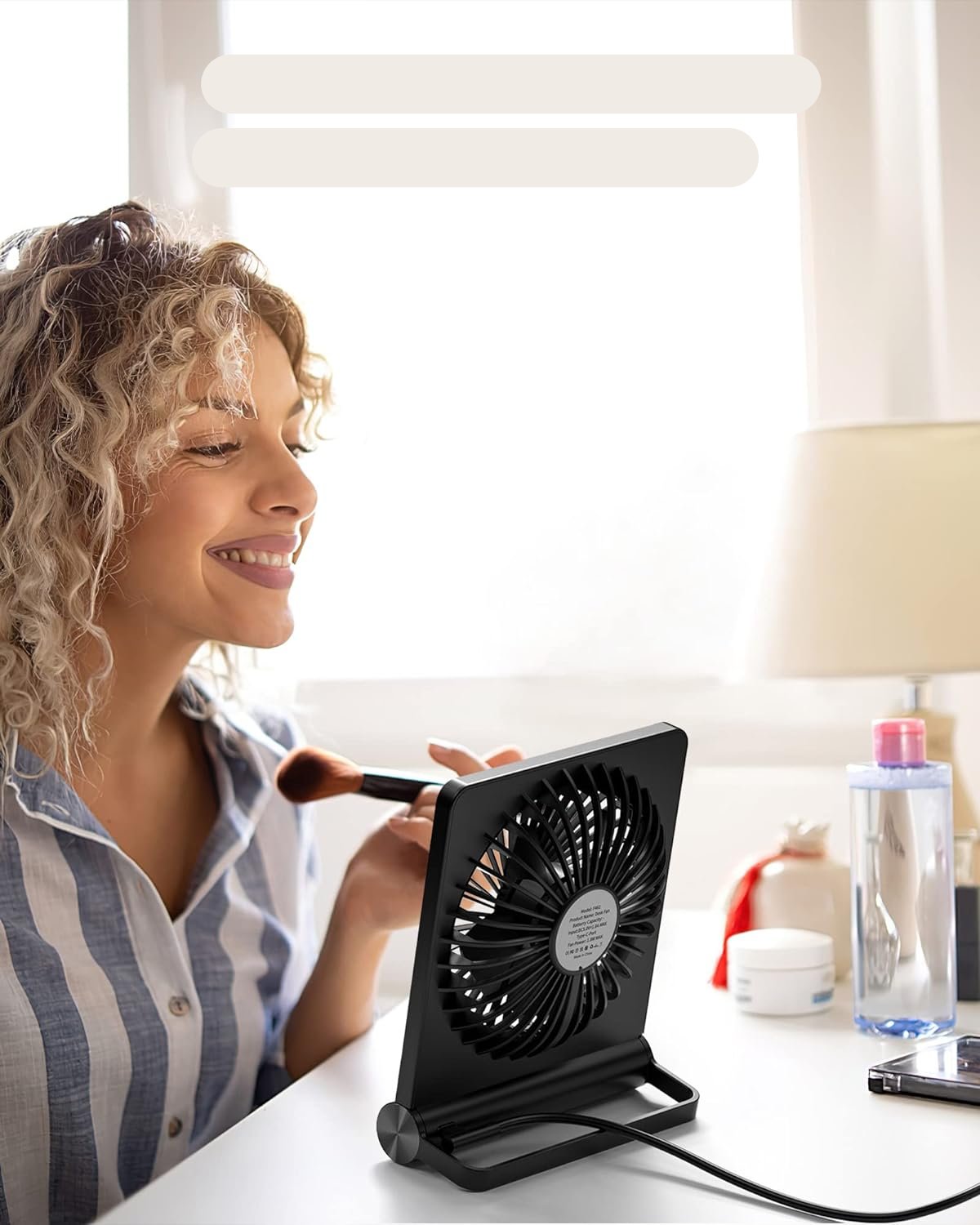 Compact Table Fan with Adjustable Tilt – Quiet Small Desk Air Circulator