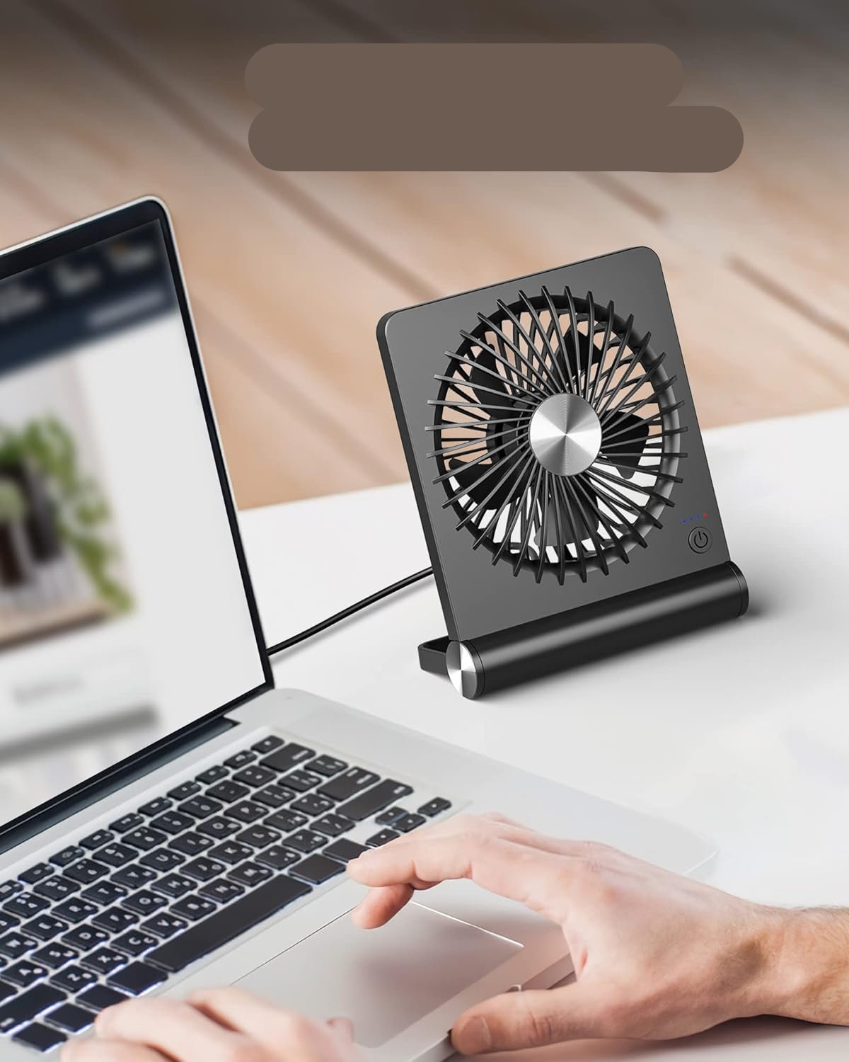 Compact Table Fan with Adjustable Tilt – Quiet Small Desk Air Circulator