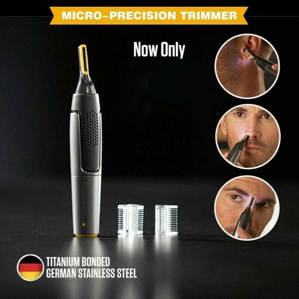 Precision Grooming Tool - Ultra-Slim Trimmer with Titanium Blades for Beard, Nose, and Eyebrows