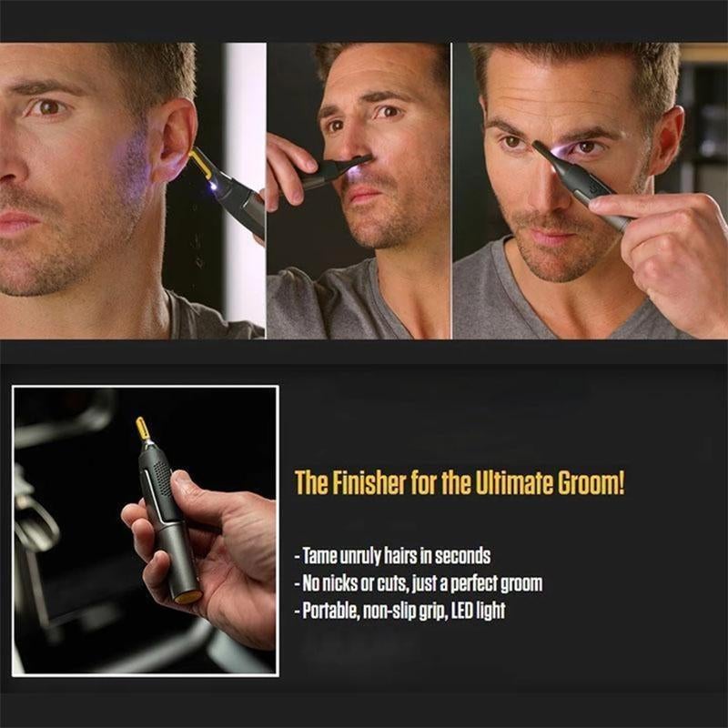 Precision Grooming Tool - Ultra-Slim Trimmer with Titanium Blades for Beard, Nose, and Eyebrows