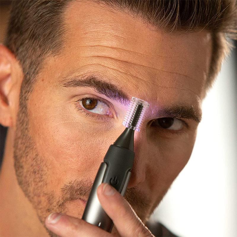 Precision Grooming Tool - Ultra-Slim Trimmer with Titanium Blades for Beard, Nose, and Eyebrows