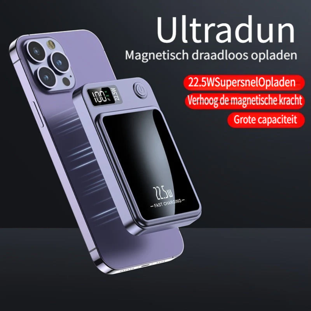 Portable Wireless Power Bank with Slim Design for Fast Charging