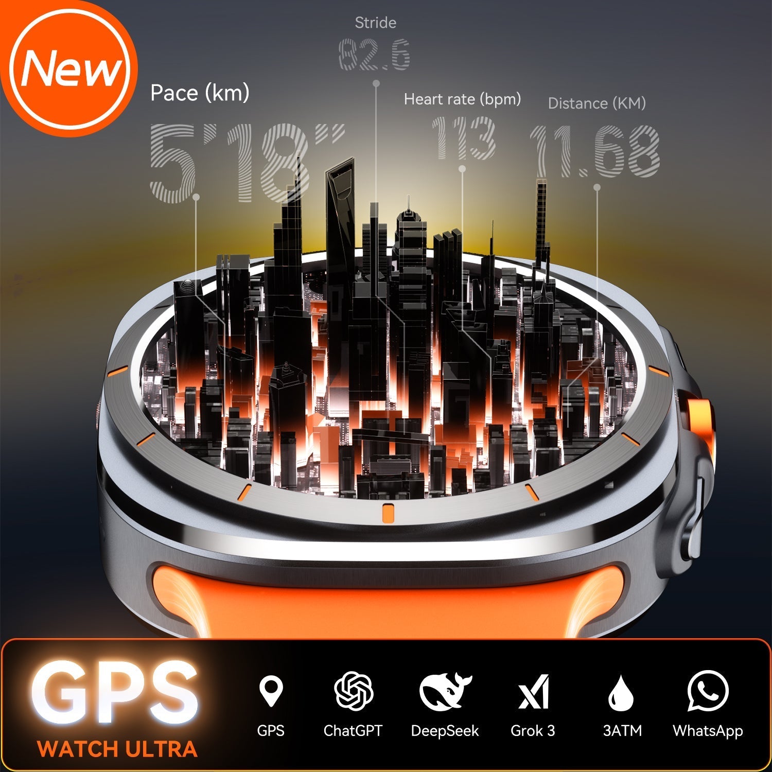 GPS Smartwatch with AI Functions, Bluetooth Calling & Health Tracking