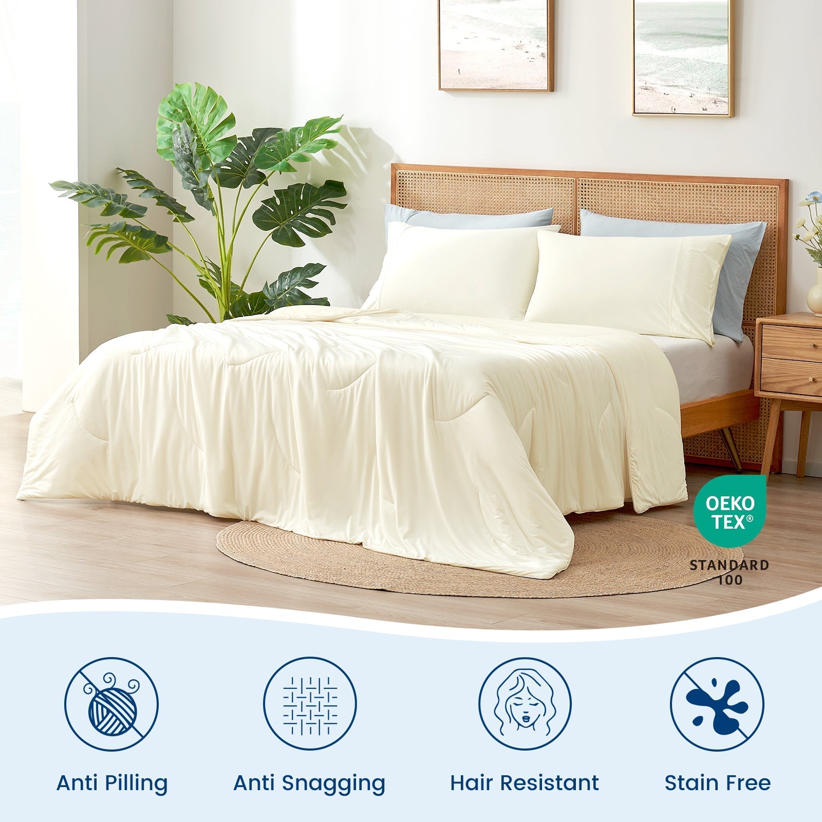 Lightweight Dual-Sided Comforter with Advanced Cooling Fabric for All Seasons
