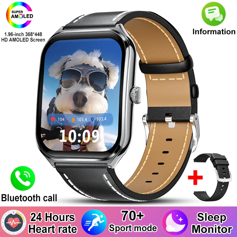 1.96-Inch AMOLED Slim Smartwatch with Heart Rate, Sleep Tracking & 70+ Sports Modes - IP67, Bluetooth 5.4