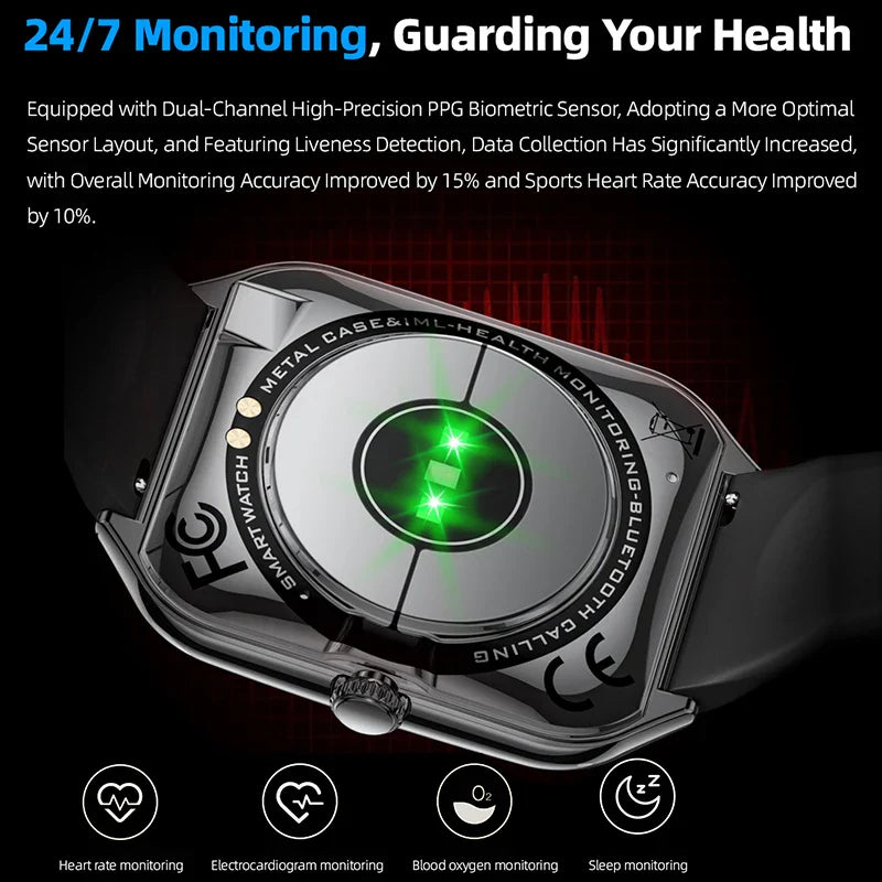 1.96-Inch AMOLED Slim Smartwatch with Heart Rate, Sleep Tracking & 70+ Sports Modes - IP67, Bluetooth 5.4