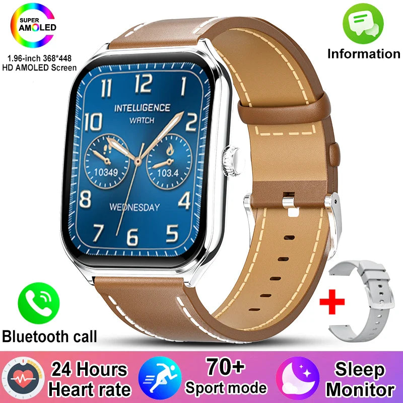 1.96-Inch AMOLED Slim Smartwatch with Heart Rate, Sleep Tracking & 70+ Sports Modes - IP67, Bluetooth 5.4