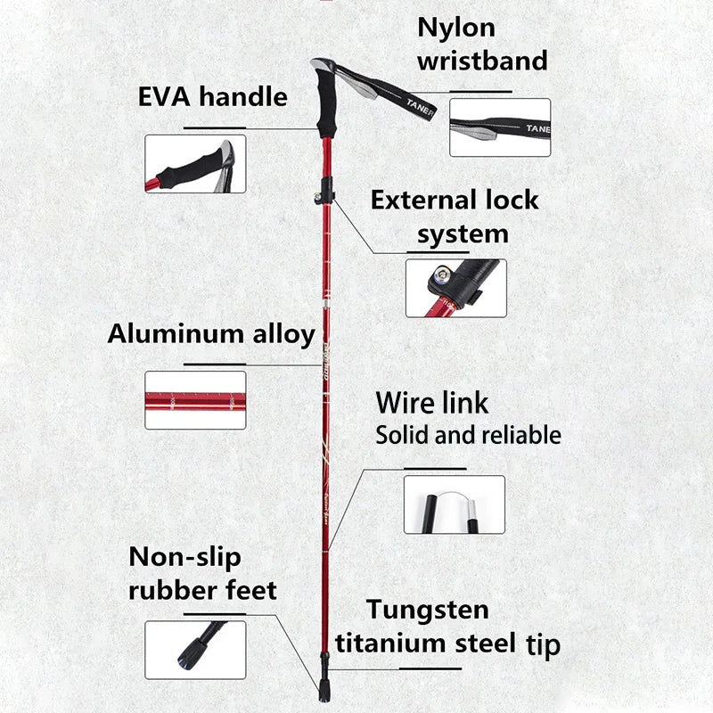 Adjustable Trekking Poles with EVA Grip – Lightweight Hiking Support