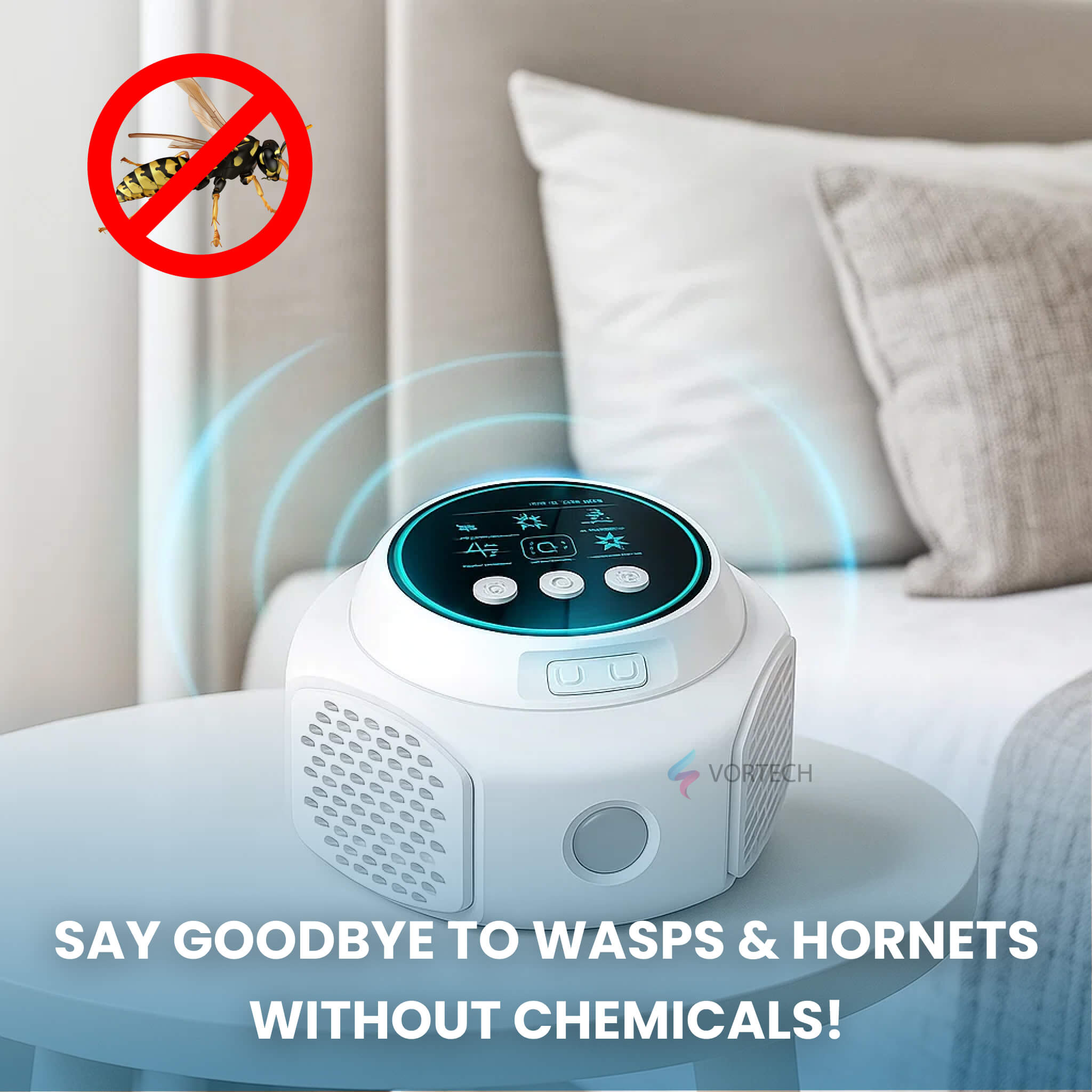 Outdoor Ultrasonic Pest Repellent for 3200 Sq Ft – Chemical-Free Wasp & Hornet Solution