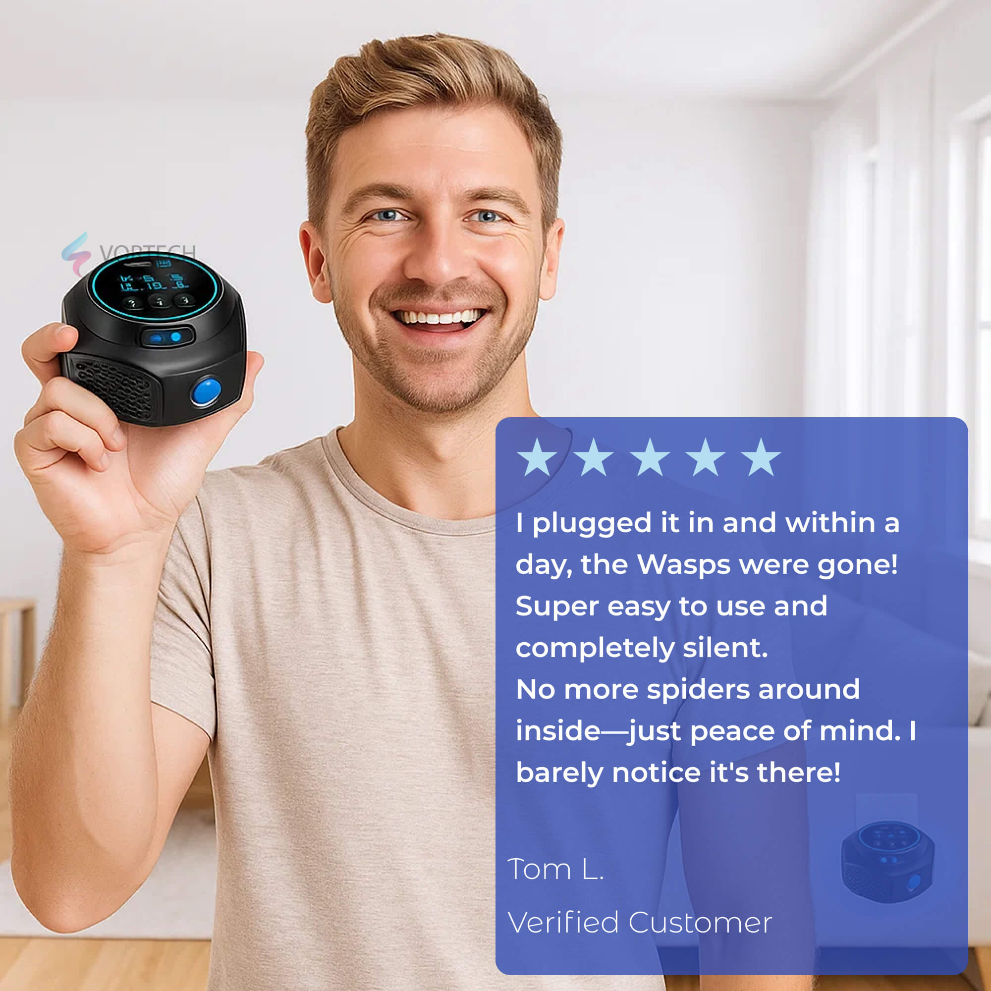 Outdoor Ultrasonic Pest Repellent for 3200 Sq Ft – Chemical-Free Wasp & Hornet Solution