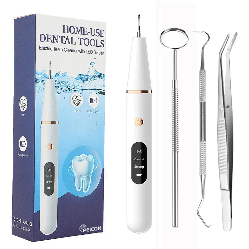 Rechargeable Ultrasonic Dental Cleaner – Ergonomic Teeth Stain Remover