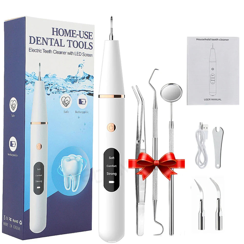 Rechargeable Ultrasonic Dental Cleaner – Ergonomic Teeth Stain Remover