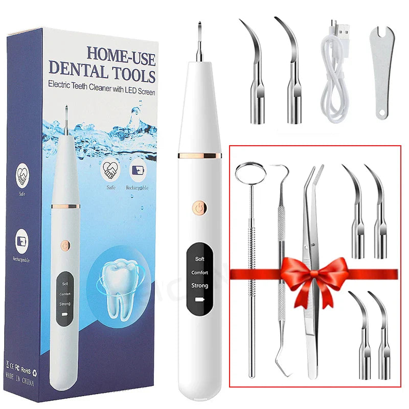 Rechargeable Ultrasonic Dental Cleaner – Ergonomic Teeth Stain Remover