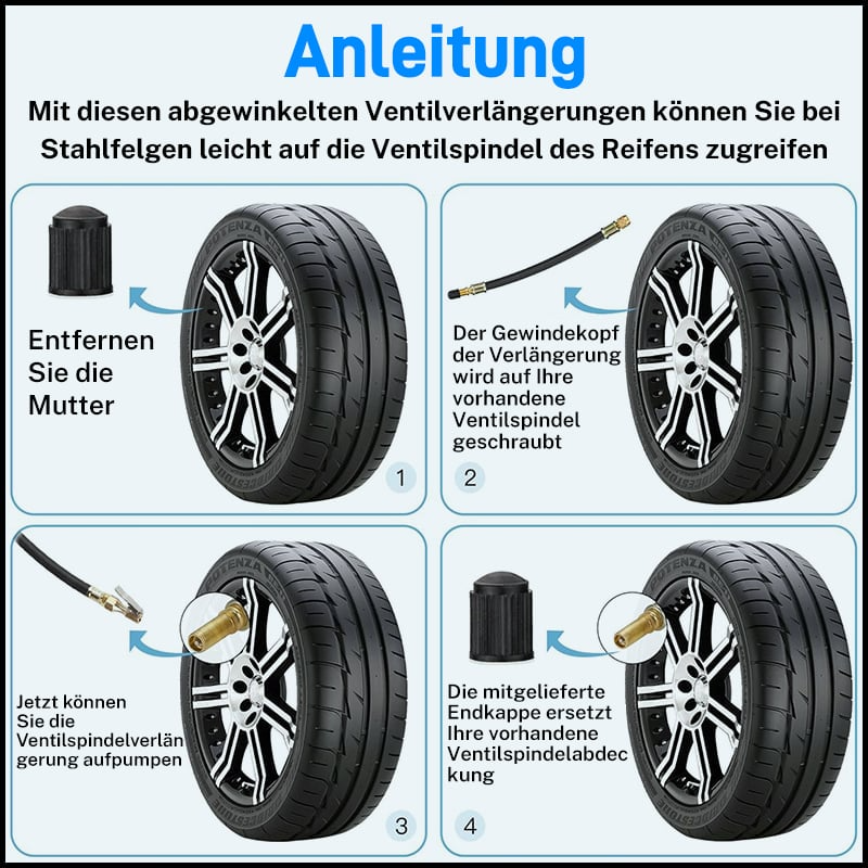 Tire Valve Extensions – Flexible Access Tool for Efficient Inflation