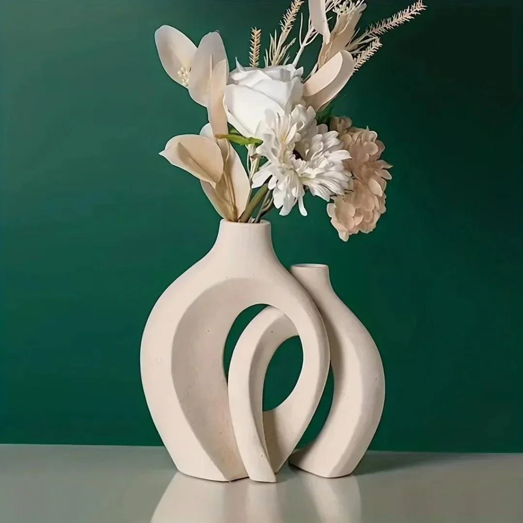Elegant Ceramic Vase Trio for Modern Home Decor