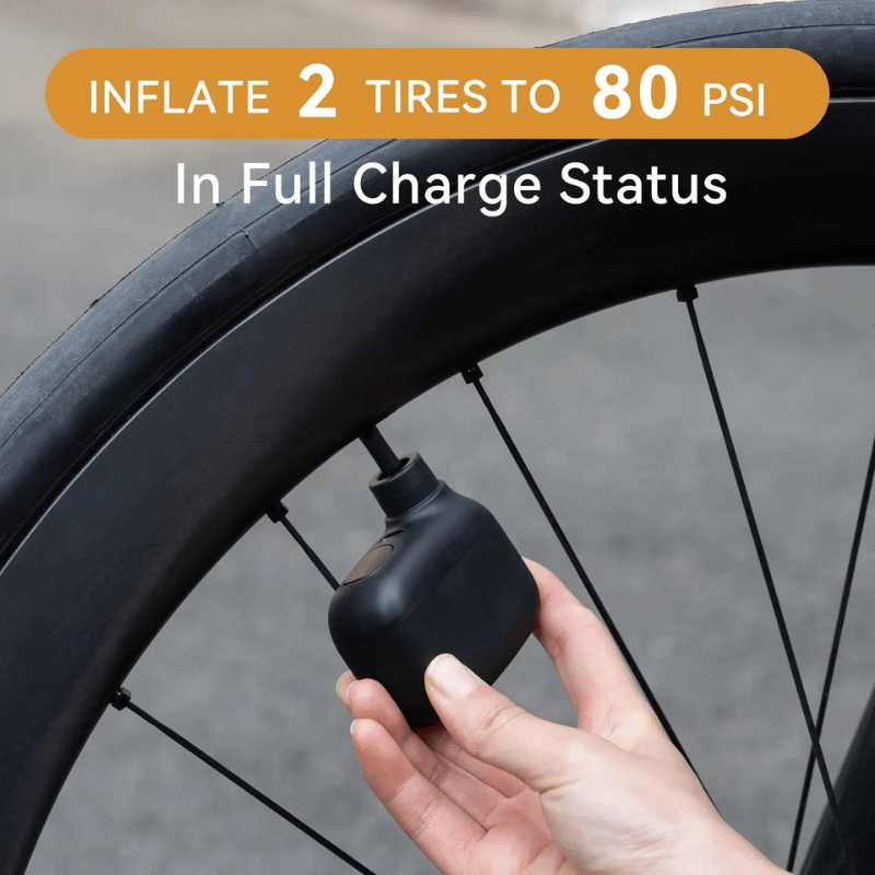 Compact USB-C Rechargeable Bike Pump with 100 PSI Power