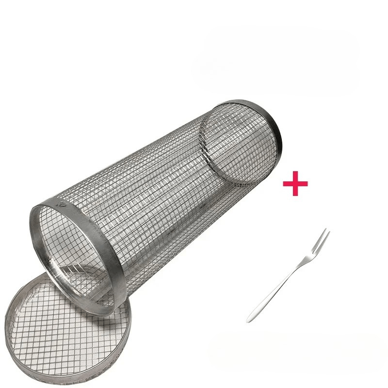 GrillMate Rotating Stainless Steel Barbecue Basket for Perfect Cooking