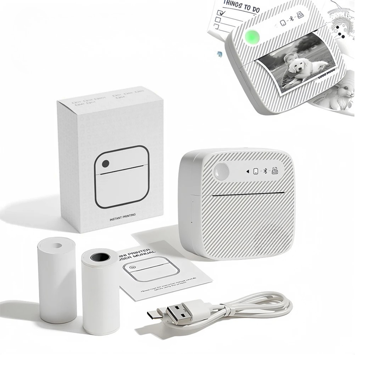 Compact Bluetooth Photo Printer for Stickers & Labels