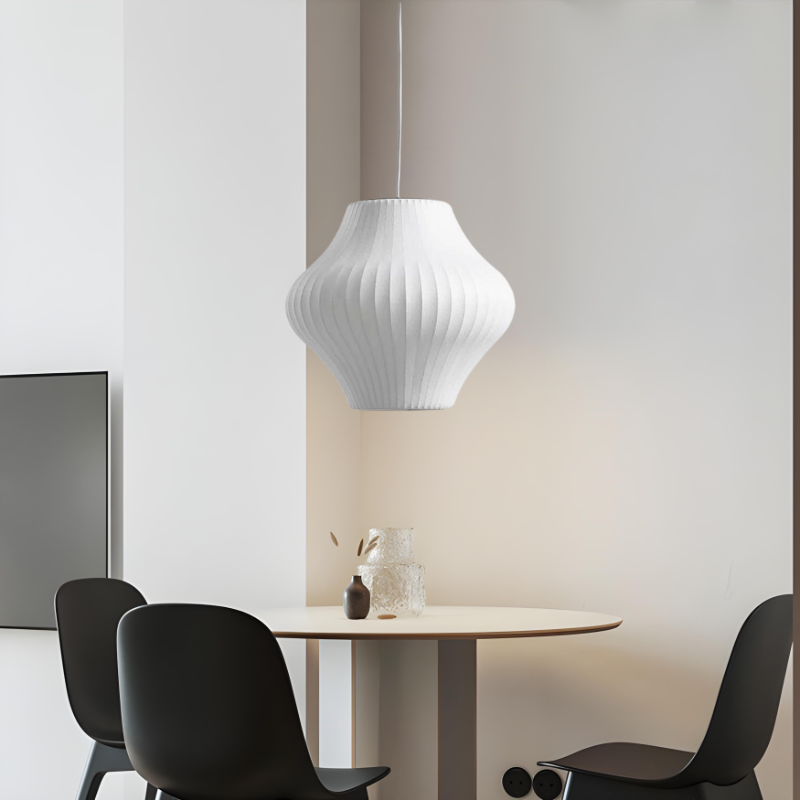 Sleek Silk & Steel Bubble Pendant Light for Modern Spaces