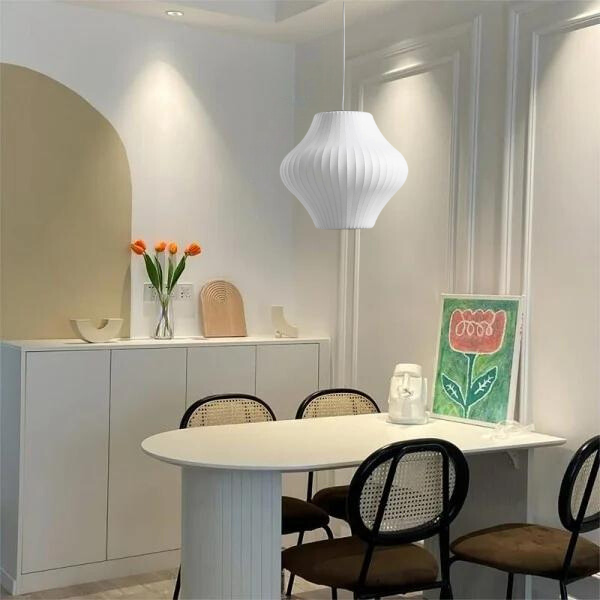 Sleek Silk & Steel Bubble Pendant Light for Modern Spaces