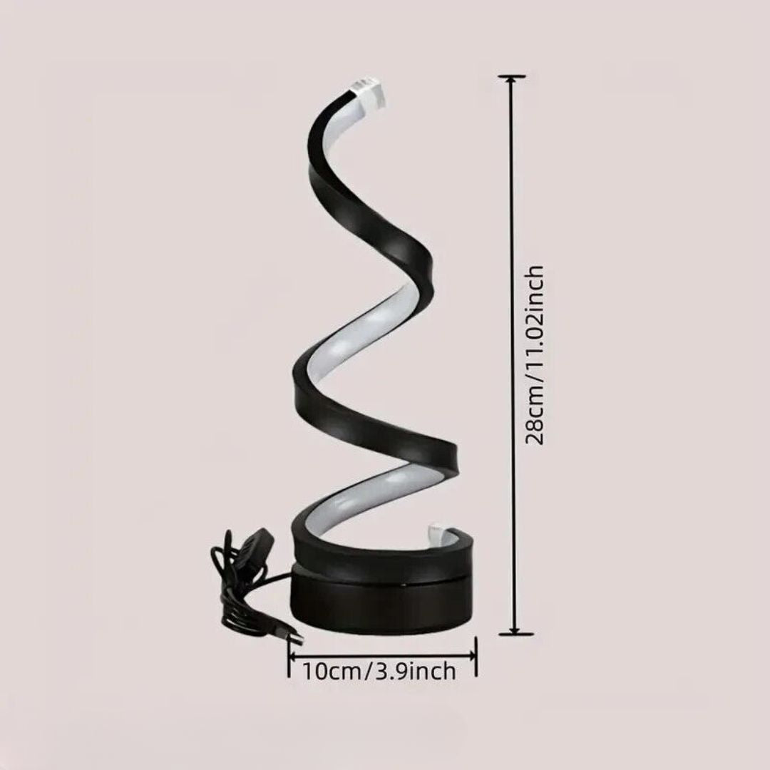 Touch Control Dimmable Table Lamp with Spiral LED Design