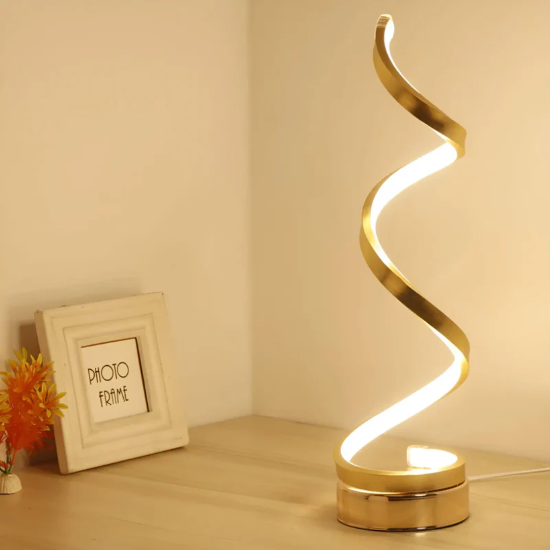 19W Modern Table Lamp with Dimmer – Spiral LED Design