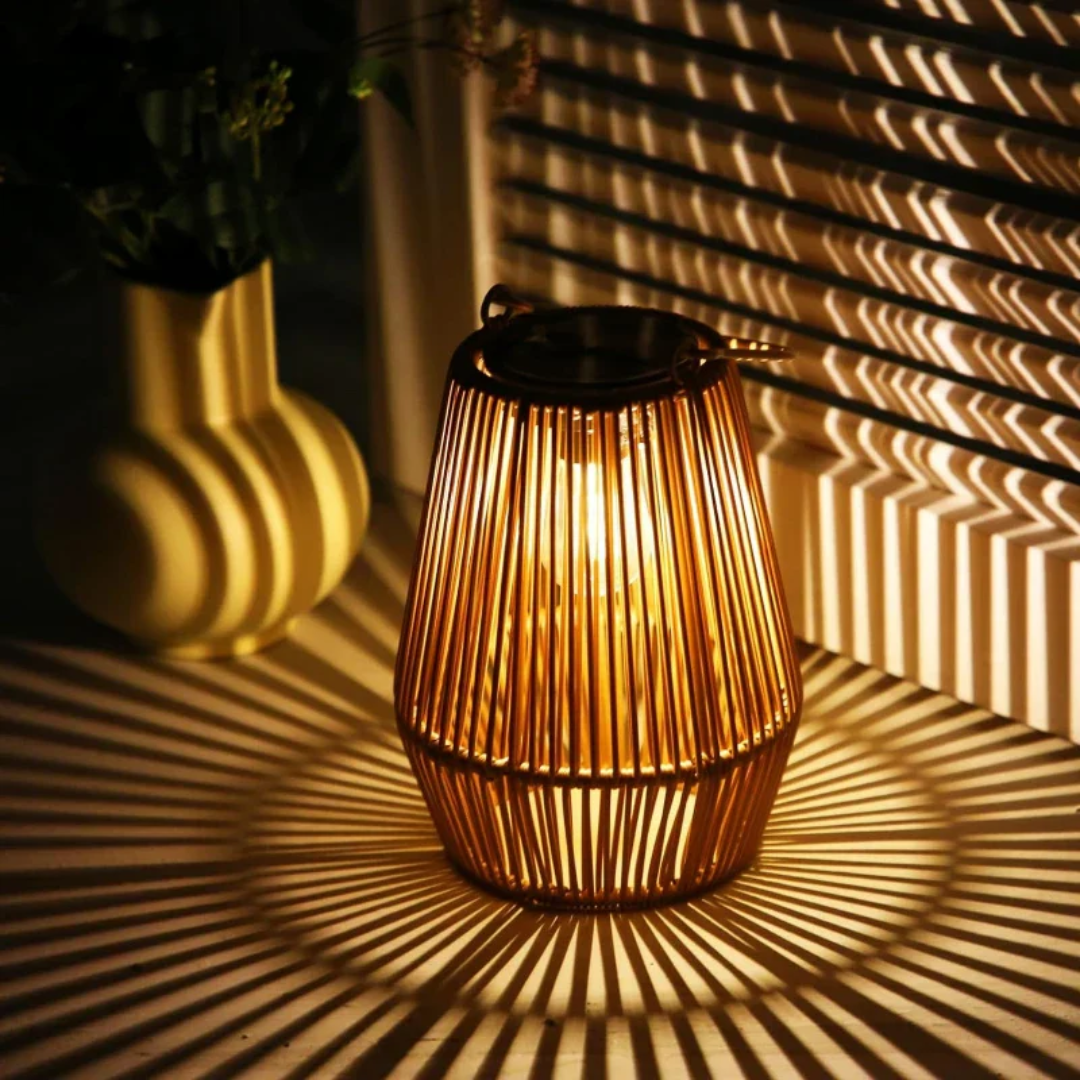 Waterproof LED Light – Handcrafted Rattan Solar Garden Lantern