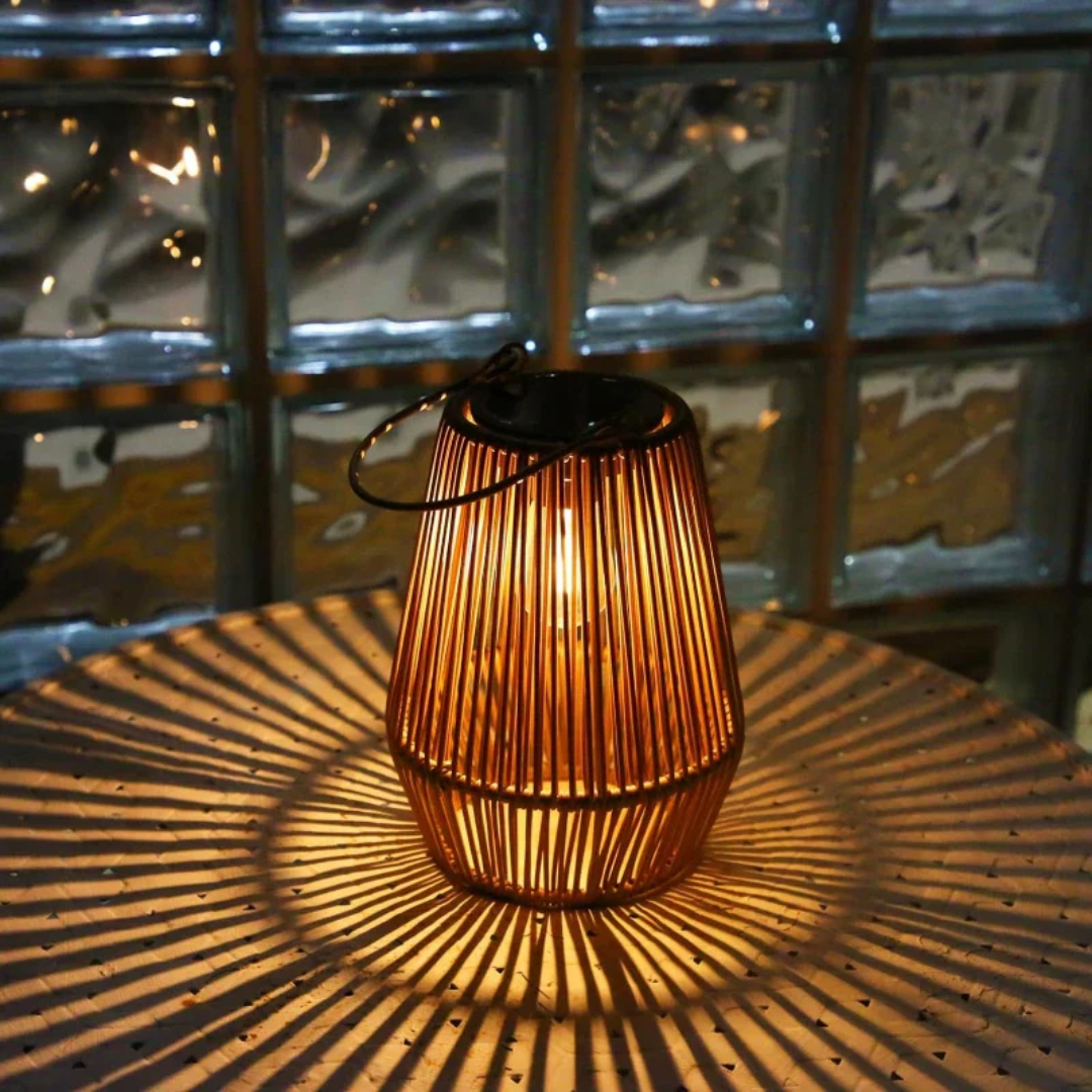 Waterproof LED Light – Handcrafted Rattan Solar Garden Lantern