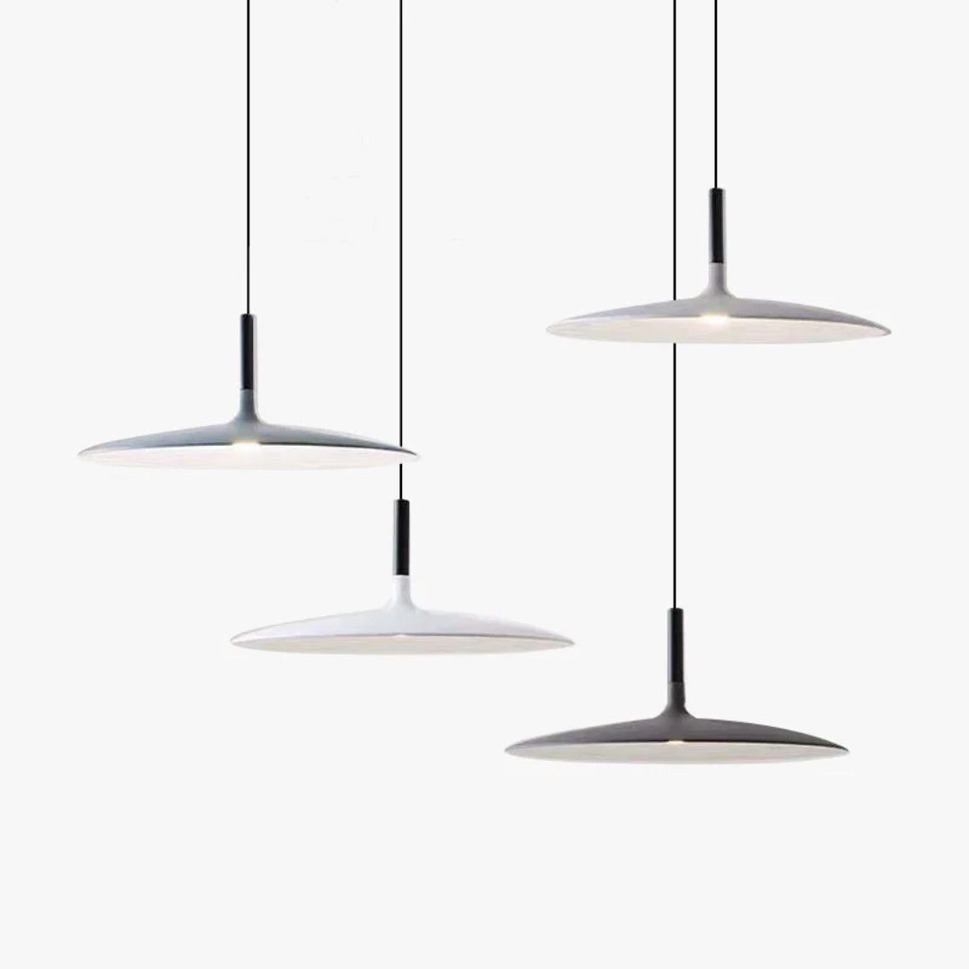 Height Adjustable LED Pendant Light in Modern White Metal