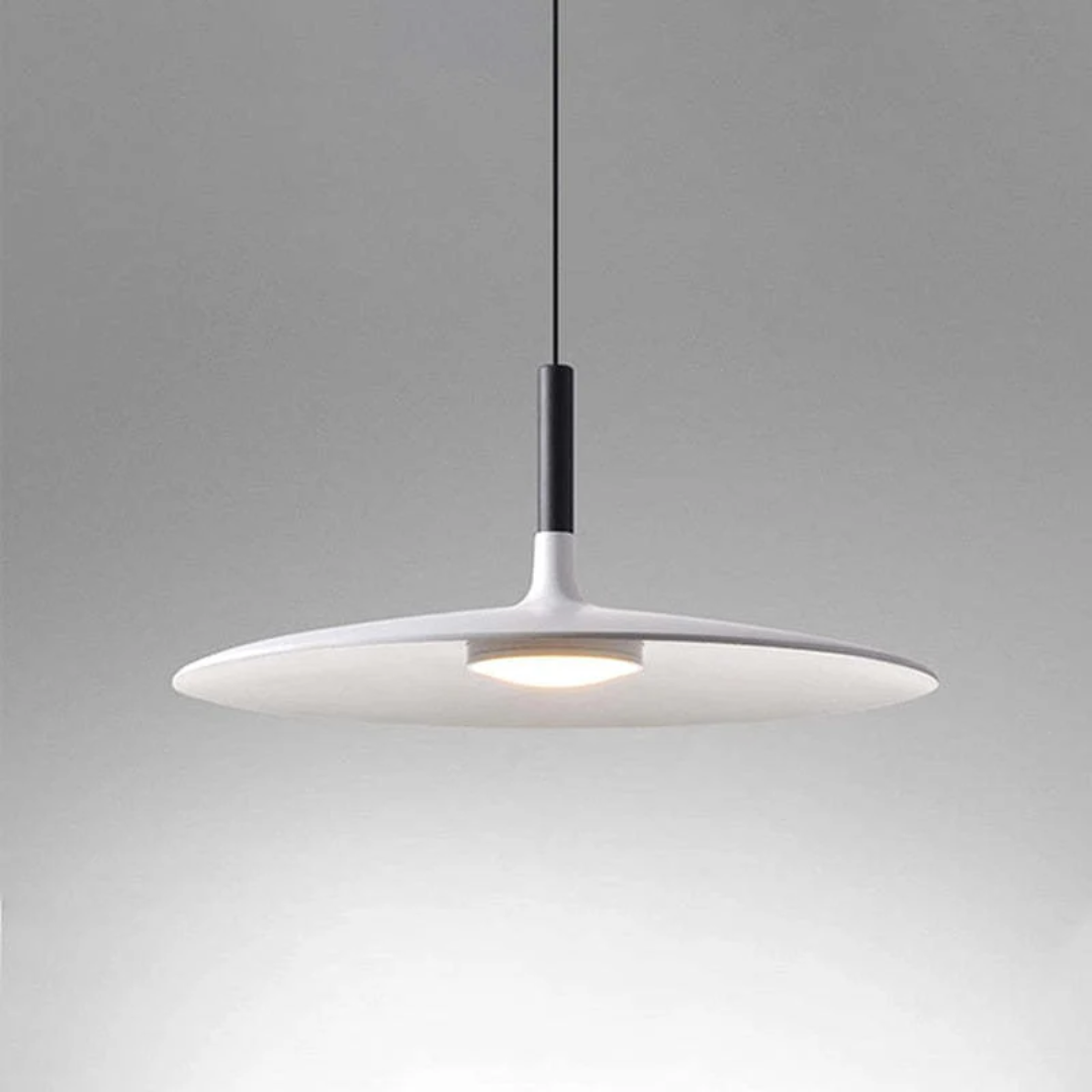 Height Adjustable LED Pendant Light in Modern White Metal