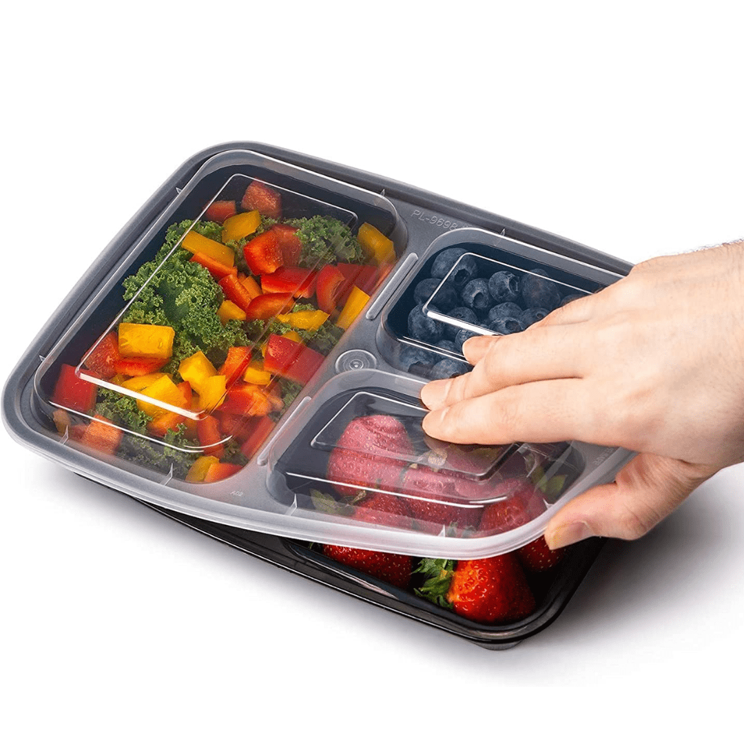 MealMaster Trio: Versatile Three-Section Food Container