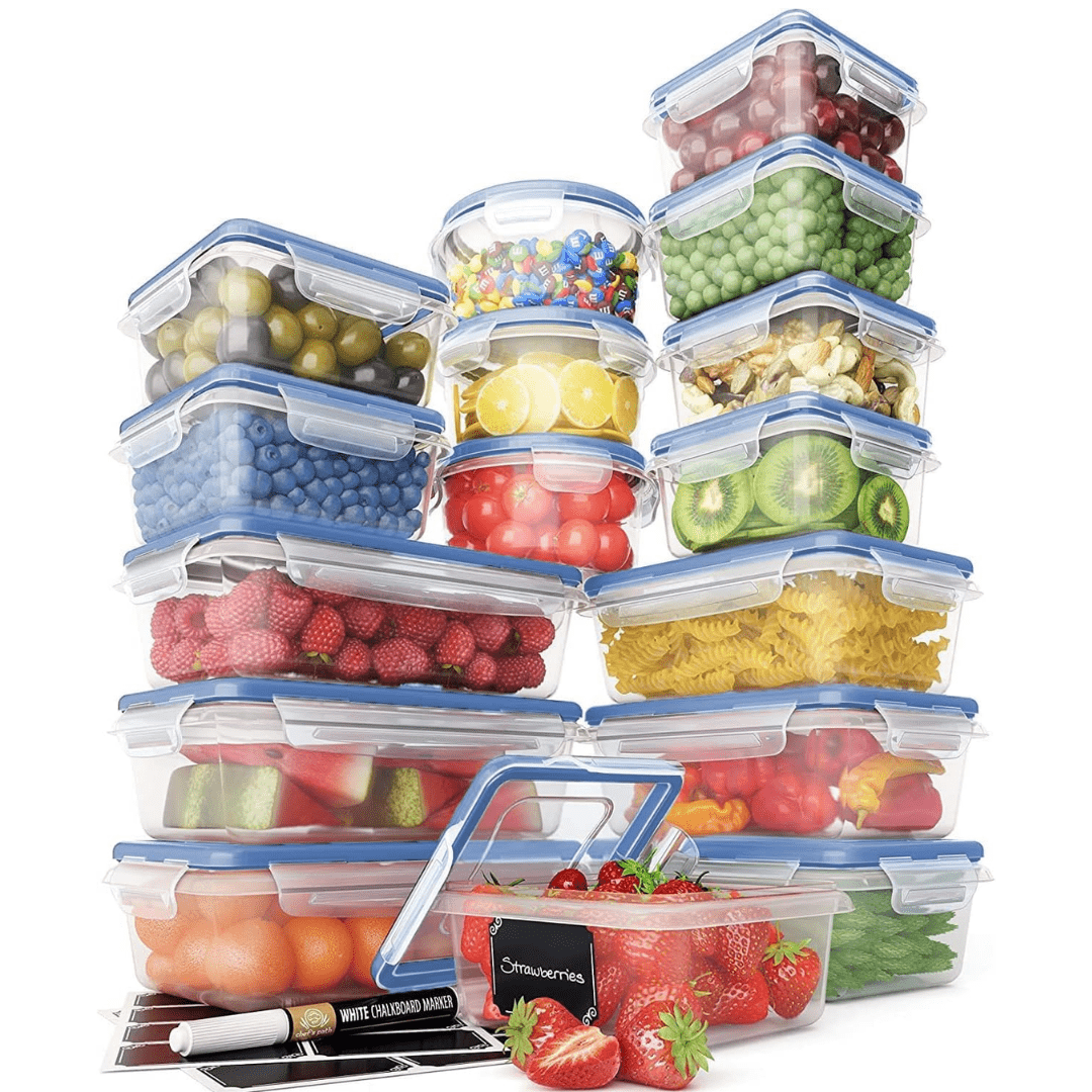 Sleek Storage Solutions: 16 Stackable Airtight Containers